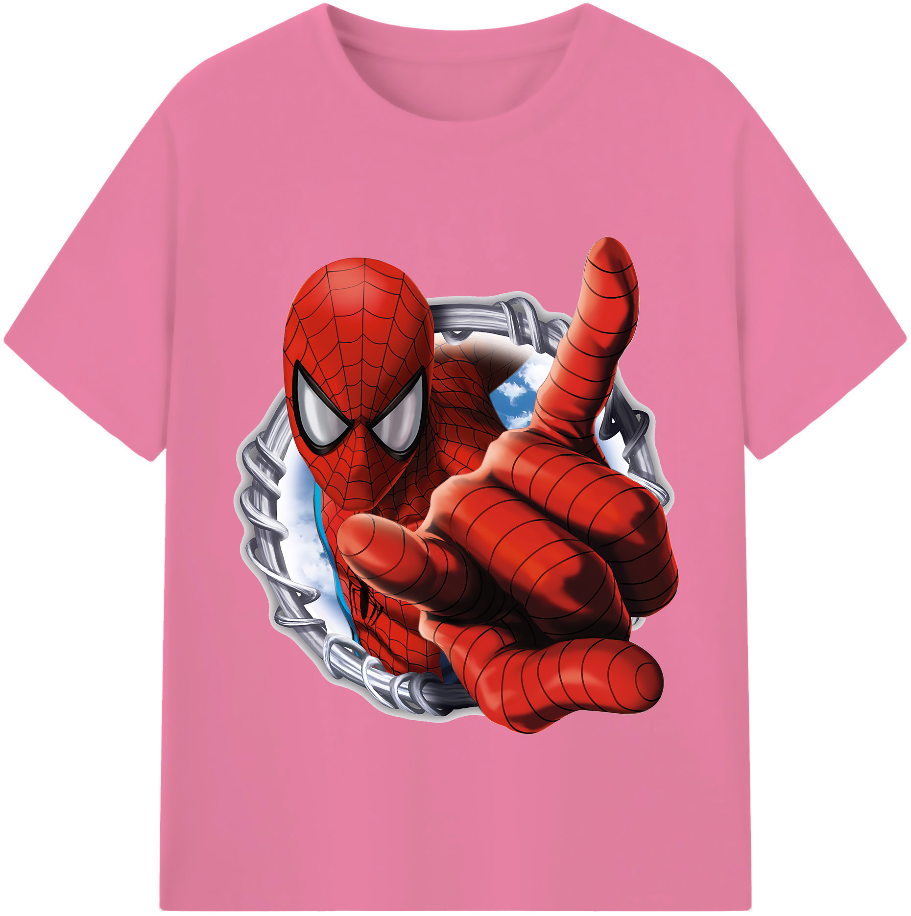 （画像用） Spider Man スパイダーマン 綿100％半袖Tシャツ（フロントプリント）